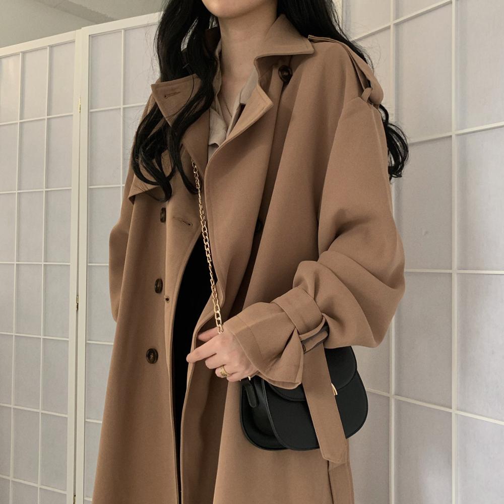 Manteau pour femme coréen, Trench-Coat croisé, – Grandado