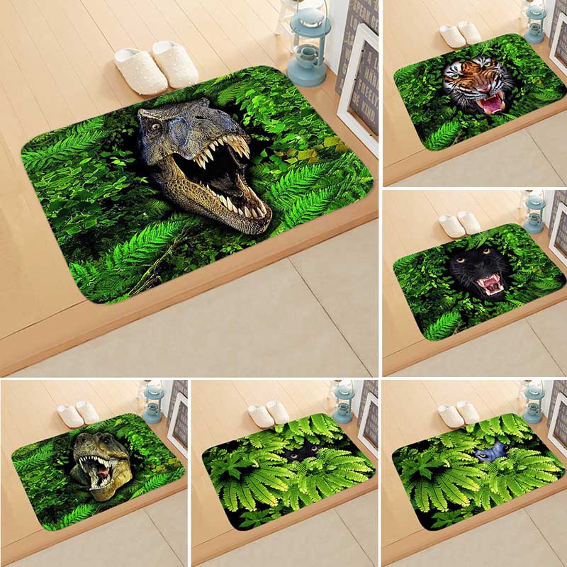 3D dinosaurus print deur mat zachte rand deur mat slaapkamer deur vloer gang mat 40*60cm