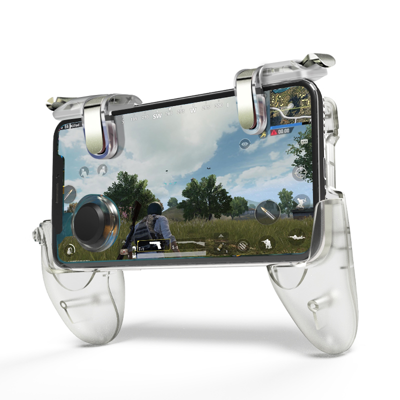 Data Frog Gamepad Joystick For PUBG Button Triggers Equipment Game Controller For iPhone Android Mobile Phone Joystick Gamepad: Transparent 1