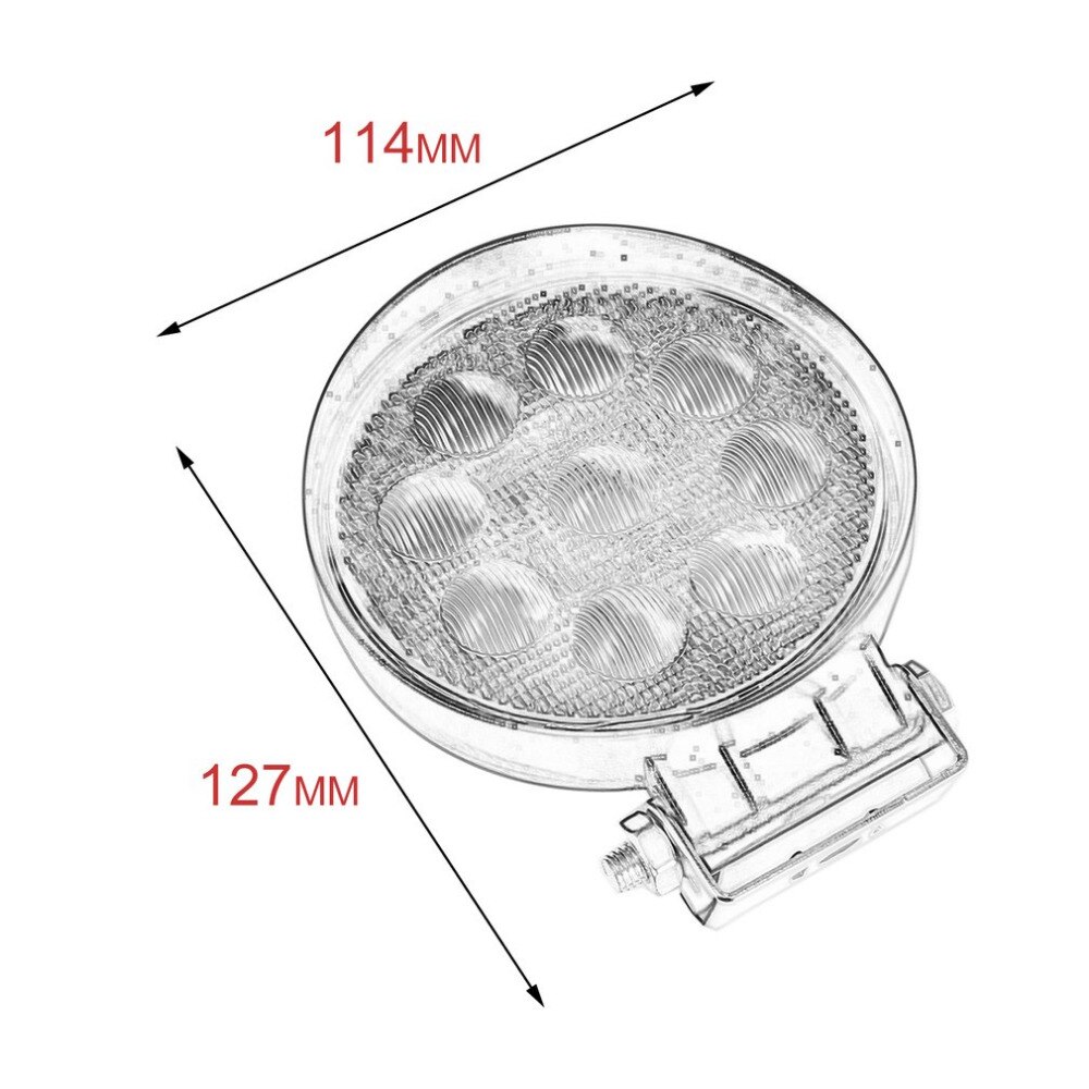 27W Auto Led Verlichting Waterdichte Ronde Vorm Auto Koplamp Met 9Pcs * 3W Leds Voor Boot tractor Truck Off-Road Auto 'S