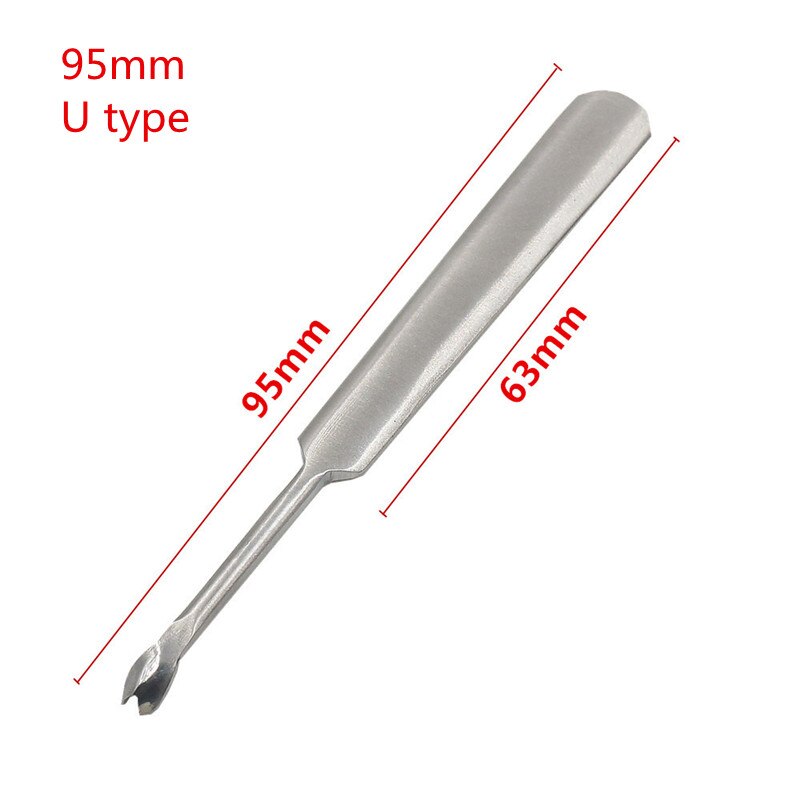 Leather Stitching Scraping Tool Stainless Steel V-shaped U-shaped Leather Groover Leather Craft Hole Puncher Edge Bevel Tool: U type95mm