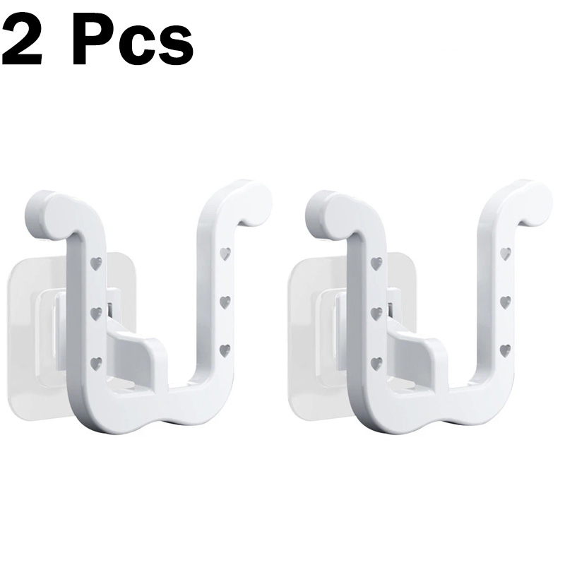 Ganchos para zapatillas de baño, estantes para zapatillas sin perforaciones montados en la pared, estante de almacenamiento autoadhesivo para zapatillas, soporte para colgar zapatos, 2 uds.: Mezcla de color