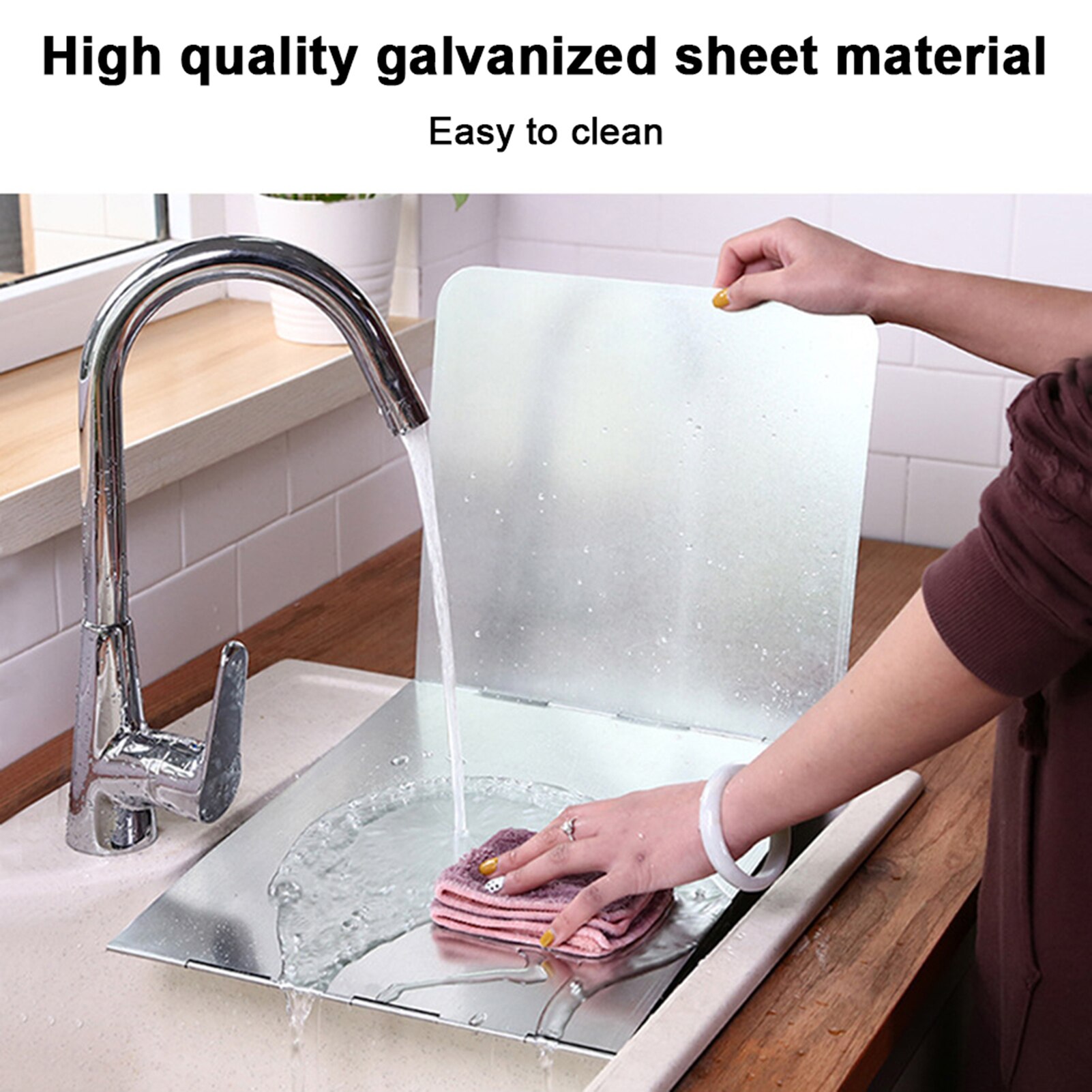 Shield Guard Oil Anti-Splash Block 3-Sided Splatter Shield Guard Gas Stove Baffle Heat Insulation Kitchen Utensils