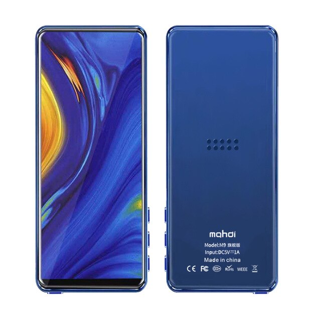 Mahdi M9 Music MP3 Player Support VideoTF Card With Speaker Bluetooth 5.0 MP3 Player Touch Screen 3.5 Inch HD HIFI 8GB: Blue / 32GB