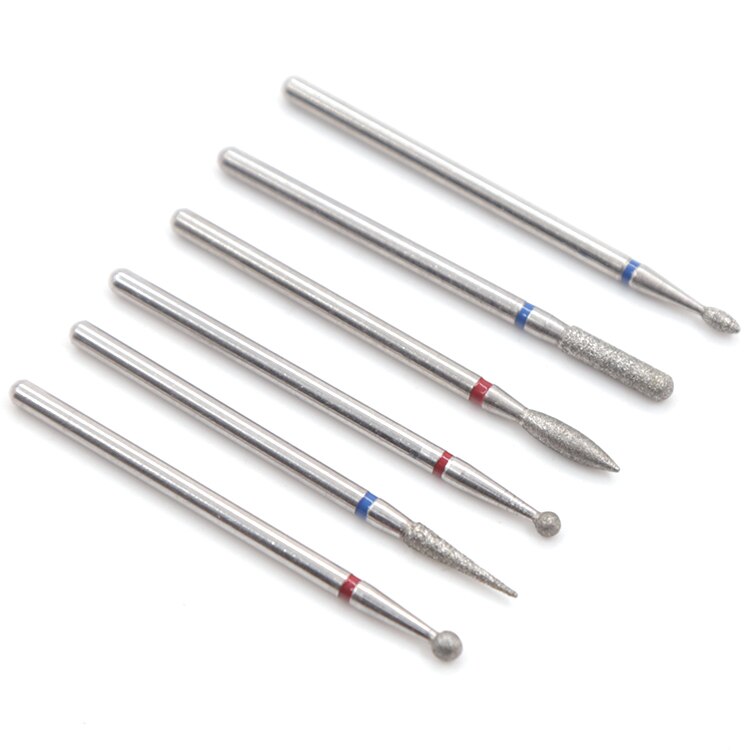 6 Stuks Nail Drill Bit Set Diamond Keramische Nozzle Voor Manicure Elektrische Frees Voor Manicure Machine Frees Voor nail: Chocolade