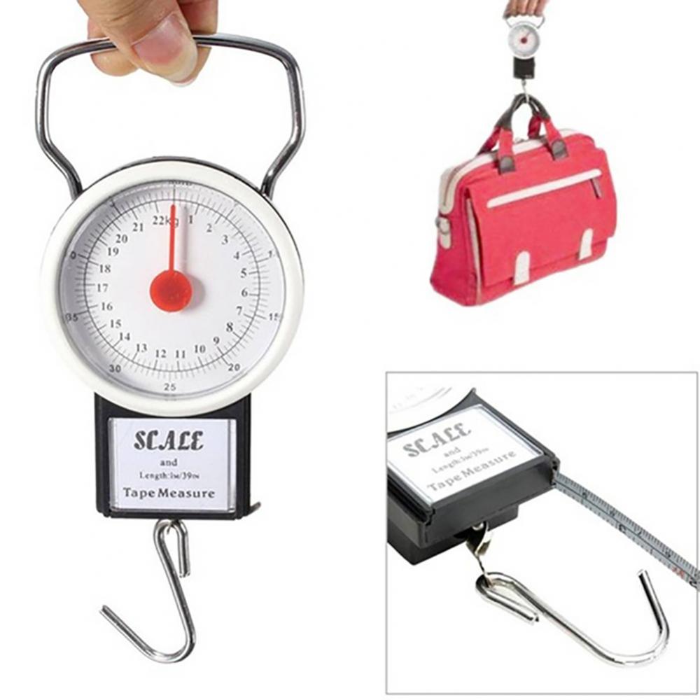 Handheld Scale ABS 22KG Portable Fishing Luggage Weighting Hook Handheld Scale with Tape Measure Tools
