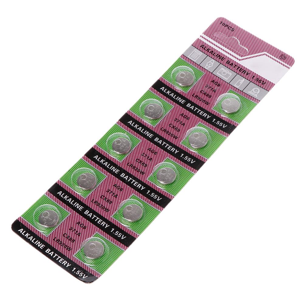10 pièces Pile alcaline AG6 1.55V Bouton Pile bouton 371 SR920SW LR920 SR927 171 370 L921 LR69 SR920 Piles Pour Montre