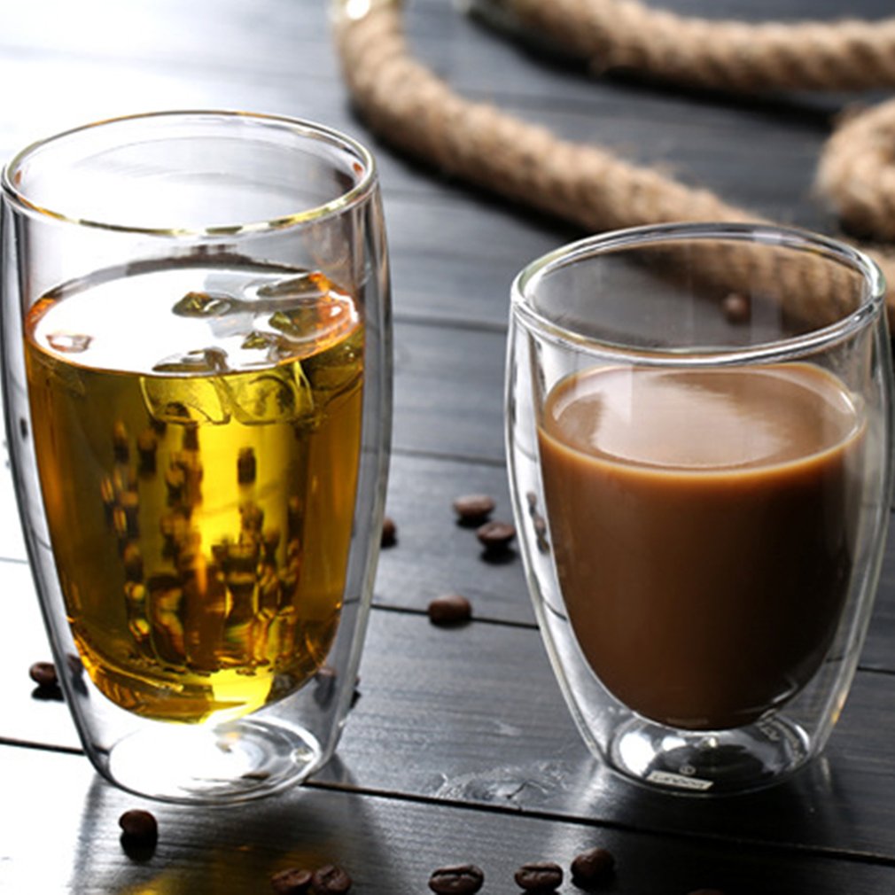 Varmebestandig dobbeltveggisolert glass espressokrus latte kaffeglass / whisky / kaffekopp / tekrus