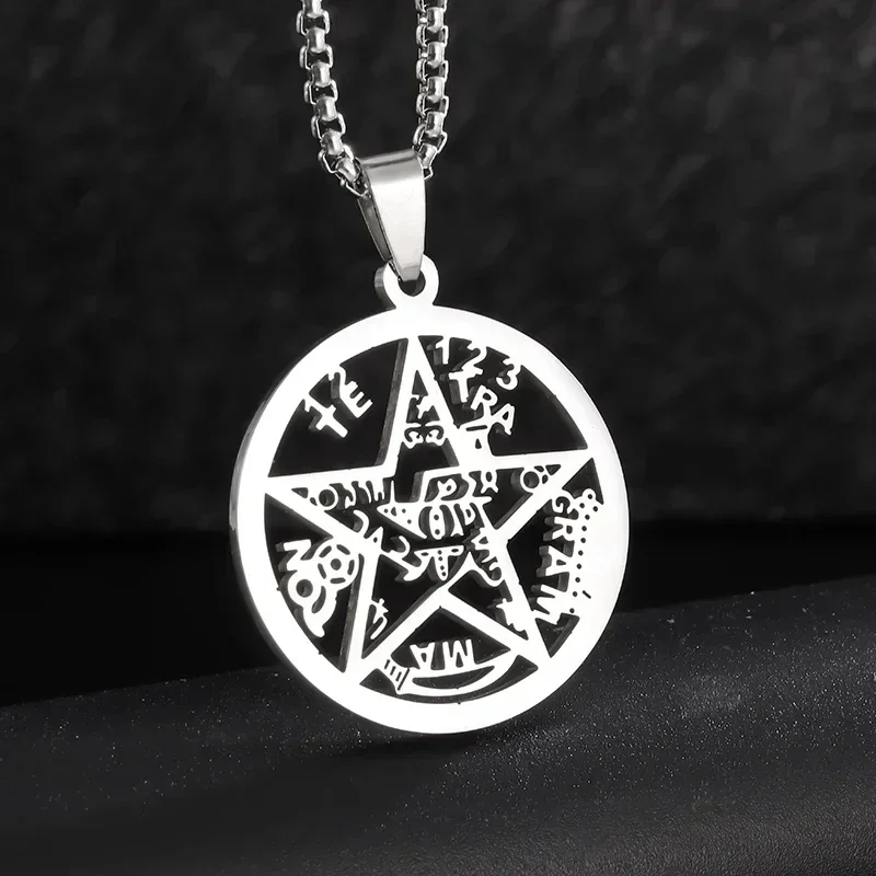 Hip Hop Star of David Pendant Men\'s Six Pointed Star Necklace Judaism Shield of David Amulet Jewelry: Imitation Rhodium Plated
