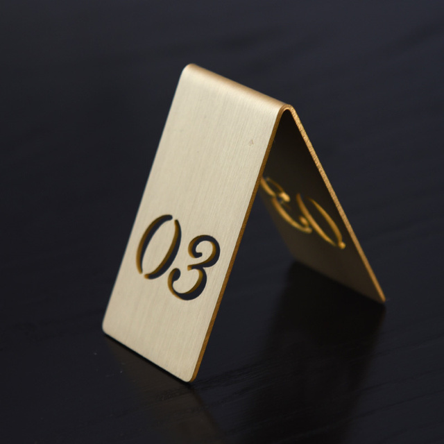2022 Copper Brass Table Numbers Restaurant Bar Table Decor Party Baby Shower Wedding Table Number Seat Card Direction Sign Metal: number 3