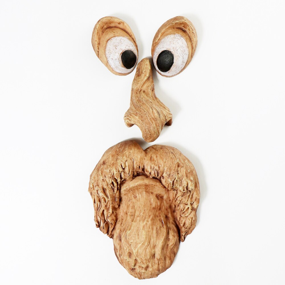 Old Man Tree Hugger Yard Art Outdoor Funny Tree Sculpture Bark Face Decor Resin Face Easter Props For Home Garden Decor