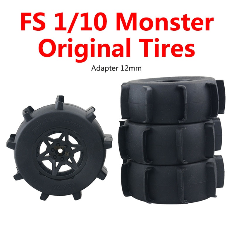 RC Car Parts Remote control Model Cars FS 1/10 Floating Bigfoot Off-road Vehicle Buggy Snow/Beach Tires Tire Wheels 12mm Adapter