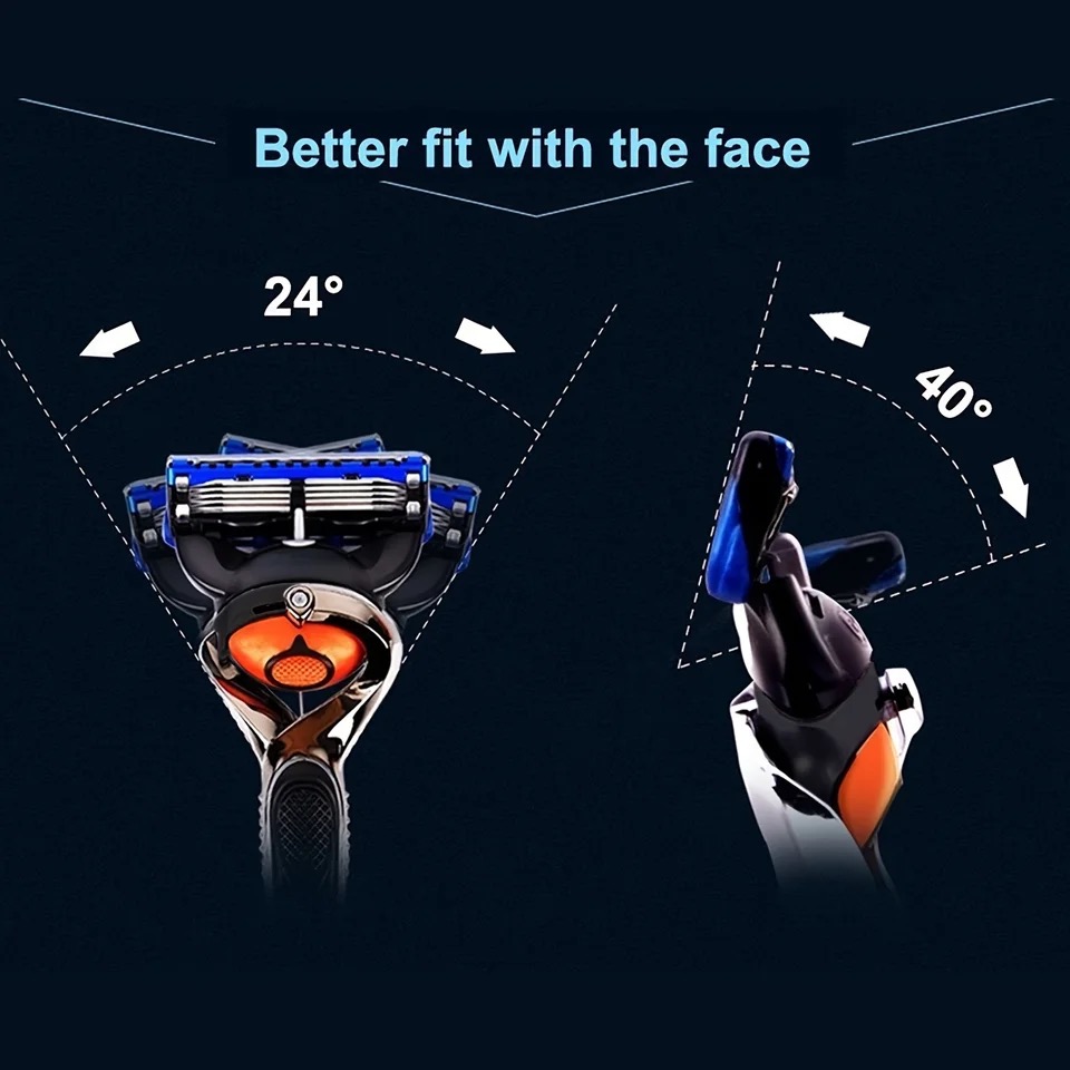 Men's Safety Razor with Non-slip Stainless Steel Handle, Suitable for Beards and Mustaches, 5 Layers of Blades, Including Blades