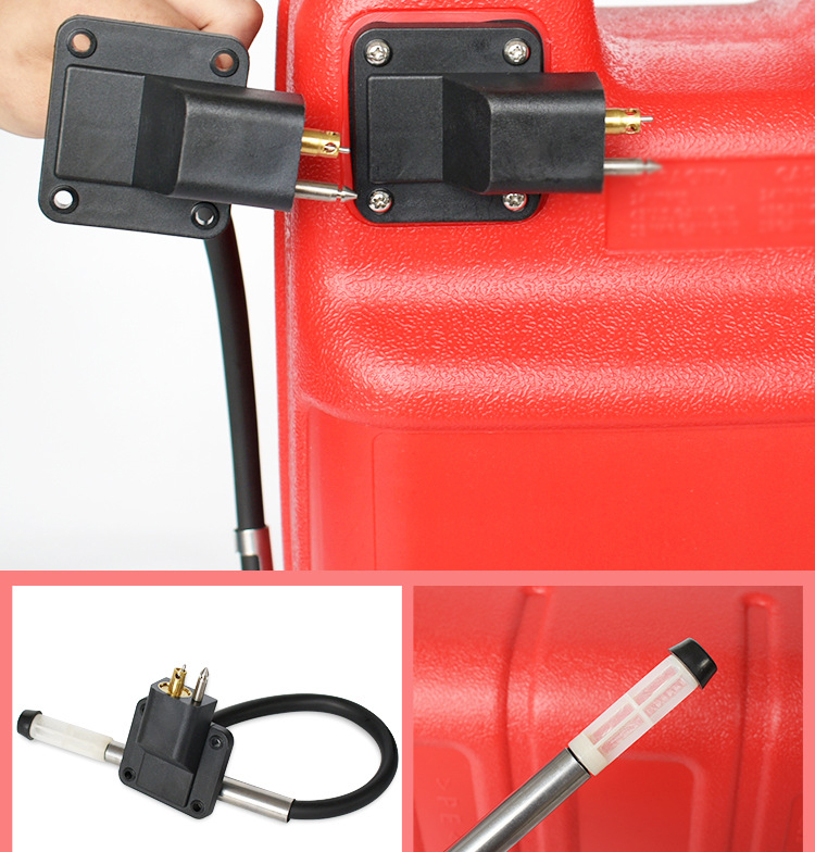 12L Boat Engine Marine Outboard Fuel Tank Oil Box Portable With Connector Red Plastic Anti-static Corrosion-resistant