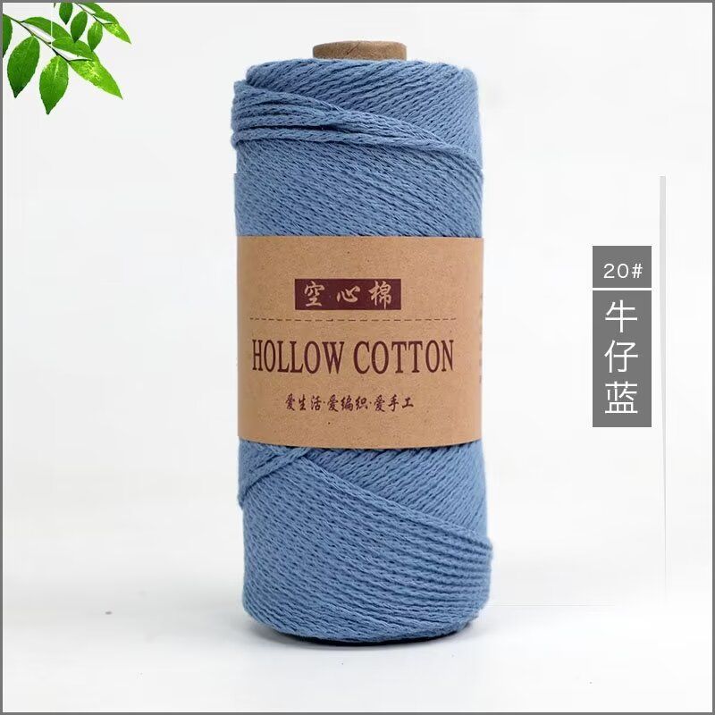 Hollow Cotton Thread Linen Yarn 150g Round Strand Medium Thick Cotton Thread Hand Woven DIY Crochet Hook Hat Bag Material