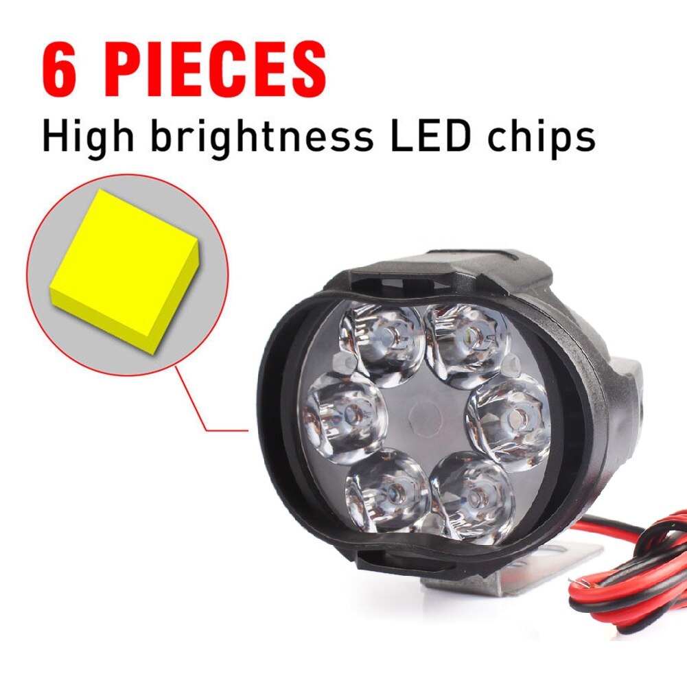 Bostar super kirkas 900lm moottoripyörän led ajovalo lamppu skootterit sumukohdevalo 6500k valkoinen työpistevalo 12-80v #280960