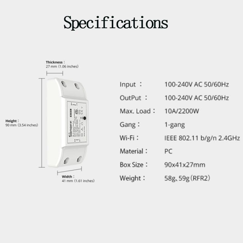 Sonoff Basic R2 Smart Wifi DIY Switch Module Rmote Timer Controller Breaker Voice Control Work With Alexa Google Home eWLink App