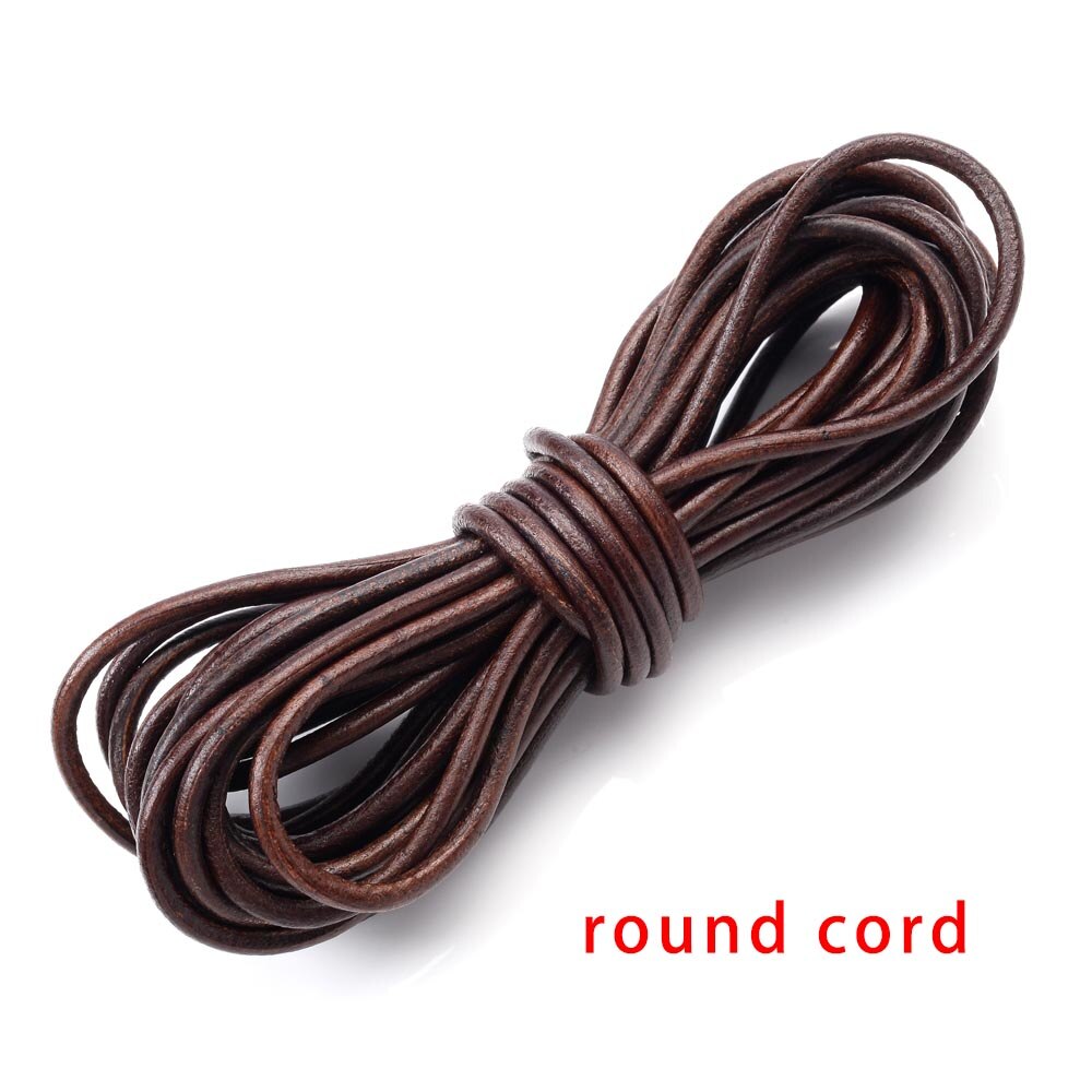 Bracelet en fil de cuir tressé de 5 mètres, cordon rond et plat en cuir, corde à faire soi-même: 11