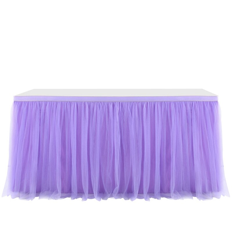 183x77cm Table Skirts Birthday Tulle Table Skirting Wedding Party Tutu Table Skirt Baby Shower Halloween Party Home Decor: Purple