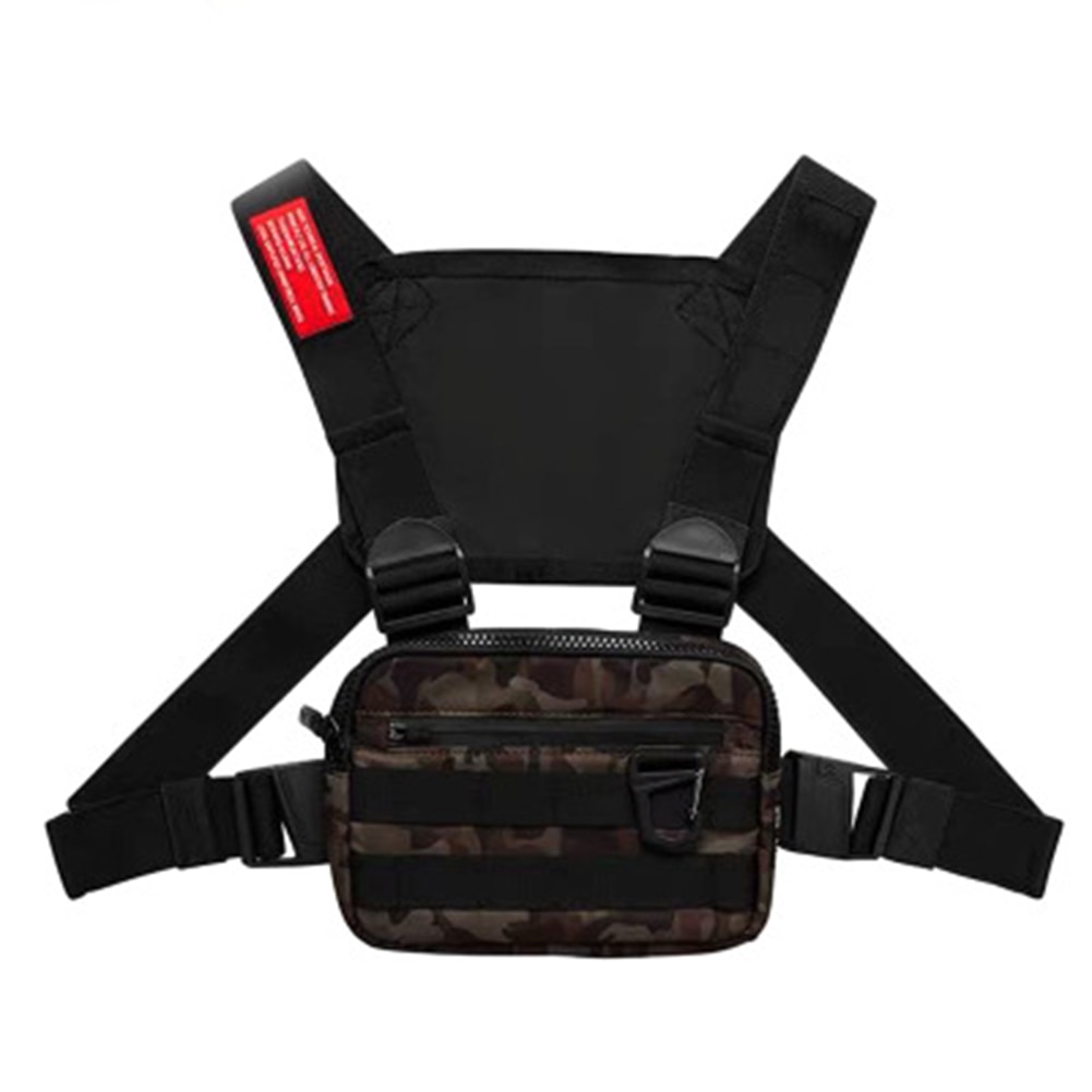 Oxford Cloth Chest Rig Bag Hip Hop Multifunctional Harness Chest Waist Pack Bags XRQ88: Camouflage