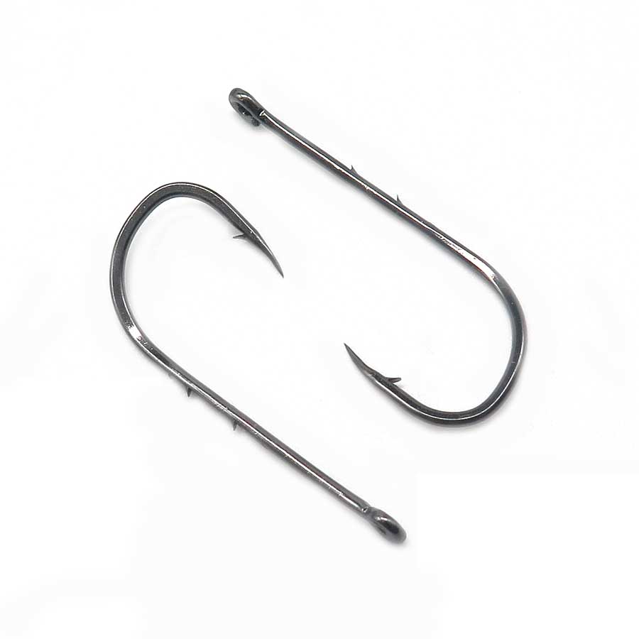 Anzuelo de pesca minfishing de acero con alto contenido de carbono, 100 piezas, con doble púas y cebo.