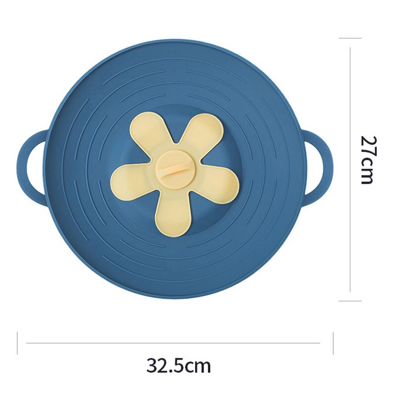 32CM Silicone Anti-Spill Pot Lid High Temperature Resistant Splash-Proof Anti-Boiling Thickened Pot Lid Kitchen Petal Fresh-Keep