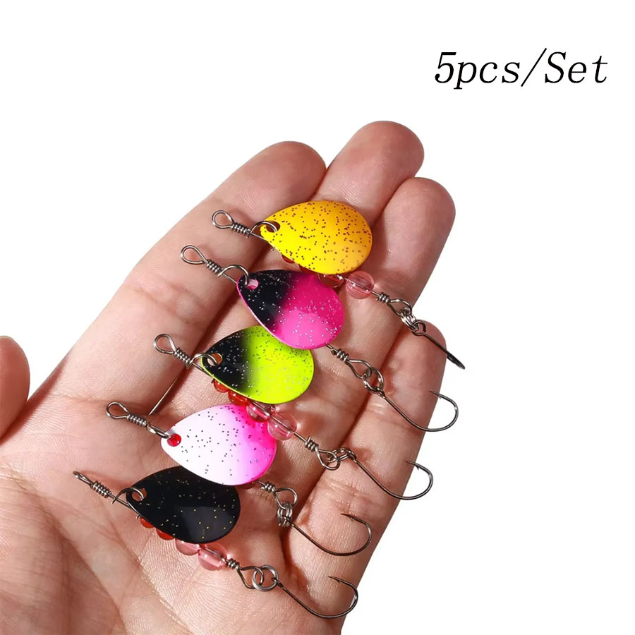 5 teile/satz Löffel Köder Set Angeln Metall Köder Für See Meer Karpfen Bass Wobbler Kleine Mini Spinner Forelle Jig Harte box Kit Zubehör