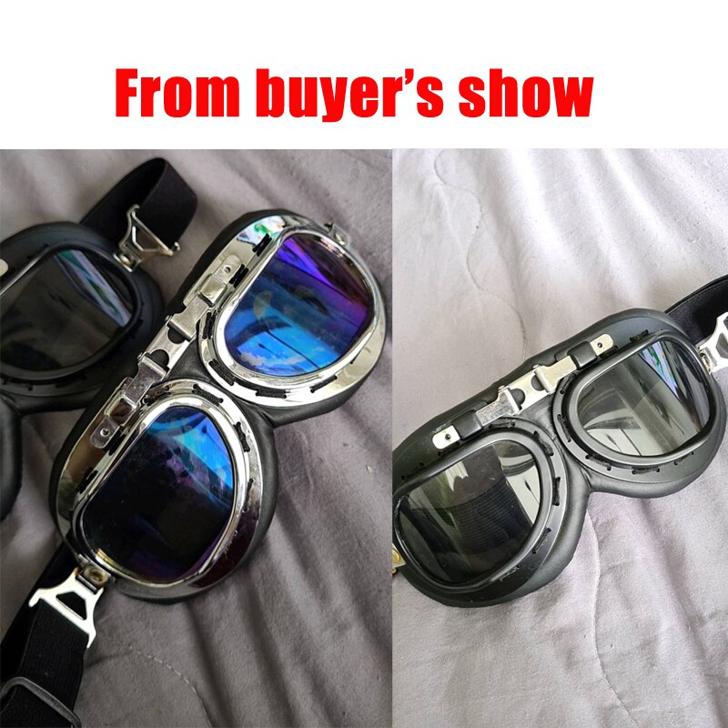 Retro Motorcycle Helmet Adjustable MX Ski Goggles Riding glasses Adjustable helmet Goggle Sunglasses for Cruiser Cafe Racer