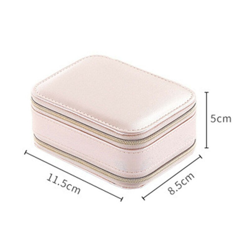 Draagbare Lederen Sieraden Doos Organizer Ketting Armband Earring Case Houder Reizen Sieraden Organisator Ornament Case