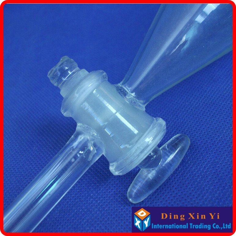 (2 pcs/lot)60ml pear shape separatory funnel, pear-shaped funnel,Separatory Funnel squib pear shape with ground-in glass stopper