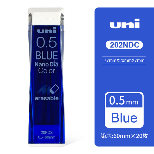 1Pcs Uni 202NDC 0.5 Gekleurde Vulpotlood Leidt Schilderen Speciale Vulpotlood Vullingen School Stationery Office Supplies: Blauw