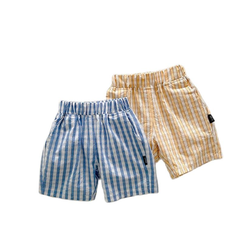 Zomer Jongens Puur Katoen Dunne Plaid Shorts Kinderen Baby Koreaanse Stijl Vijf-Point Broek P4303