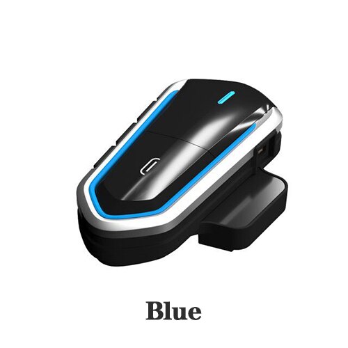 B35 Waterproof Moto Intercom Bluetooth V4.1 Helmet Headset Motorcycle FM Radio Headsets Stereo Helmet Earphone with Handsfree: QTB35-Blue