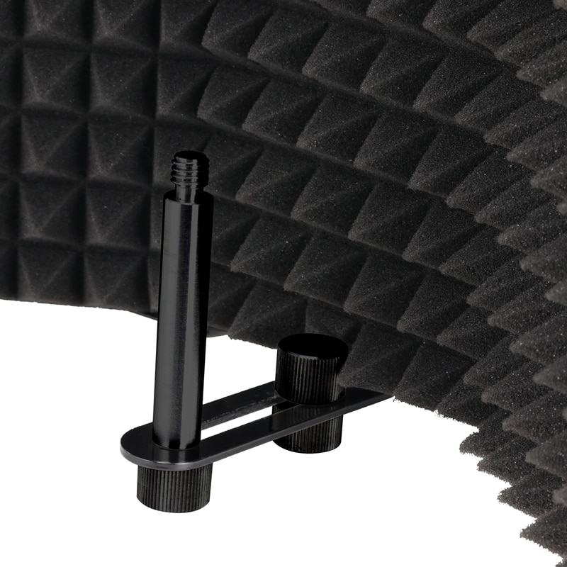 Schwarzer faltbarer mikrofon-isolationsschild, verstellbarer studio-aufnahmestudio-isolator, schaumstoff-akustikplatten, geräuschabsorbierend