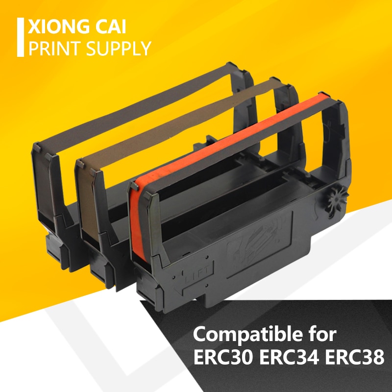 5 Stuks Compatible Inkt Afdrukken Lint Voor Epson ERC30 ERC34 ERC38 12.7Mm * 4M Zwart Paars Zwart/rood