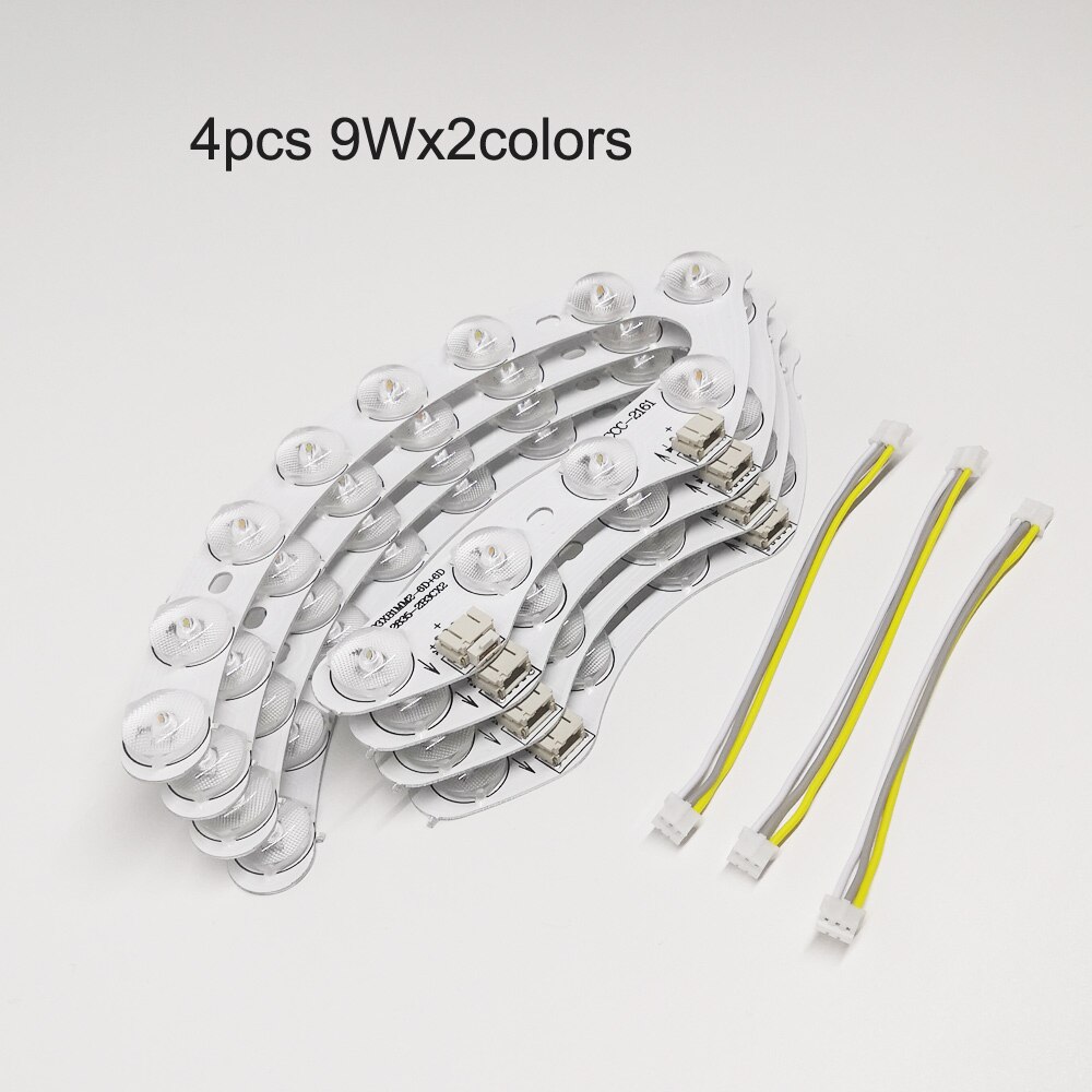 (4pcs/pack)High lumen LED block with optical lens dual colors LED module 3000K-6500K light source be used in ceiling lamp etc.: 4pcs 9Wx2colors