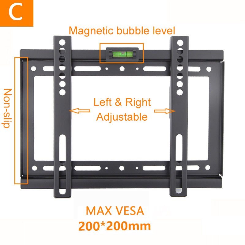 Cadre de TV Ultra mince universel d'écran plat de support de bâti de mur de TV fixe pour l'écran plat de moniteur LED d'affichage à cristaux liquides