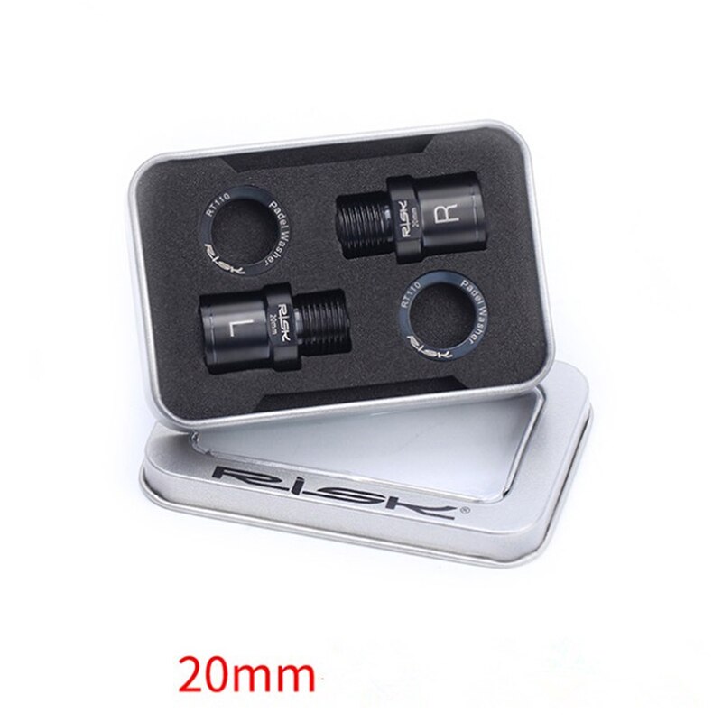 16Mm/20Mm Voor Mtb Road Fiets Pedalen Een Paar Fiets Pedaal As Extenders Fiets Pedaal Extension Bouten spacers: 20mm-BK