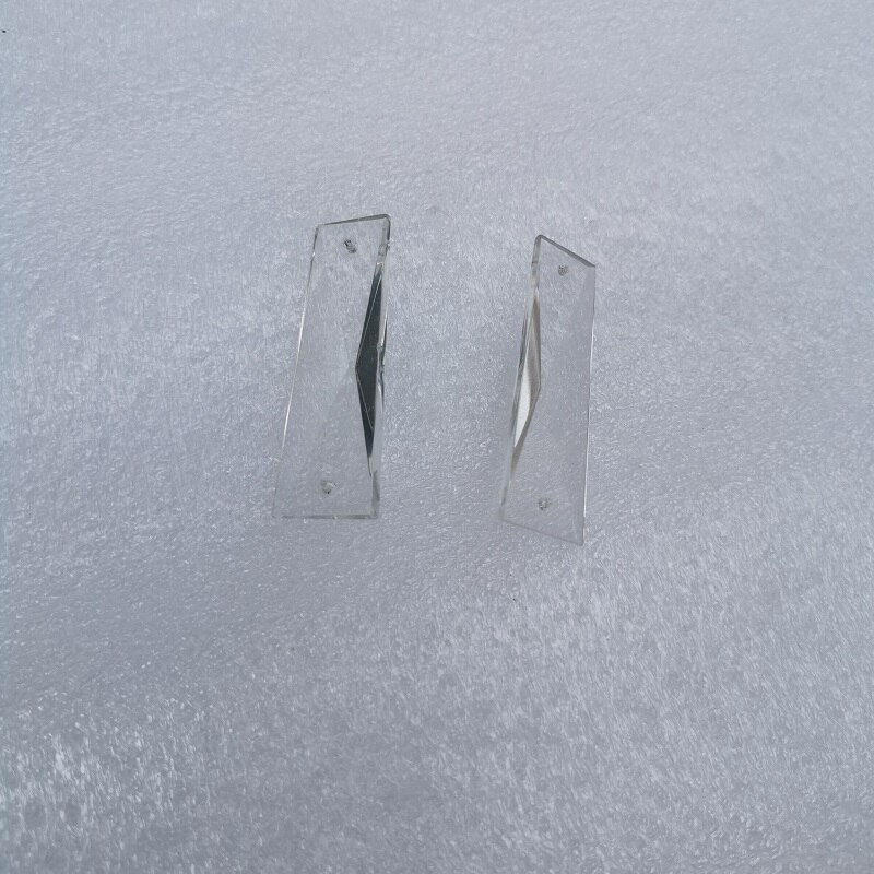 Barra de cristal triangular Trapezoidal transparente de 50mm con 2 orificios, accesorios para cortina de casa de cristal Prisma