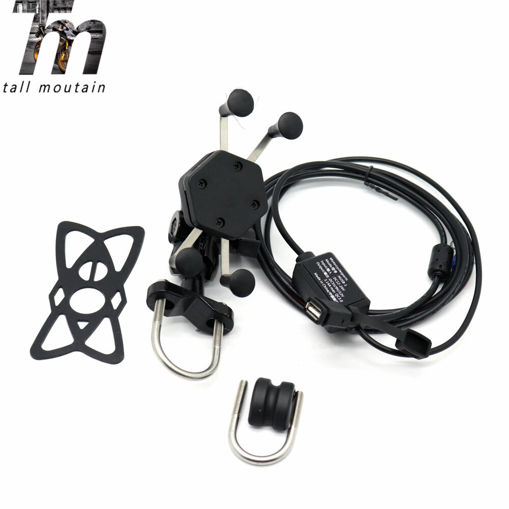X-Grip Phone Holder USB Charger For Bajaj Pulsar 200 NS / Dominar 400 Motorcycle GPS Navigation Mount Bracket