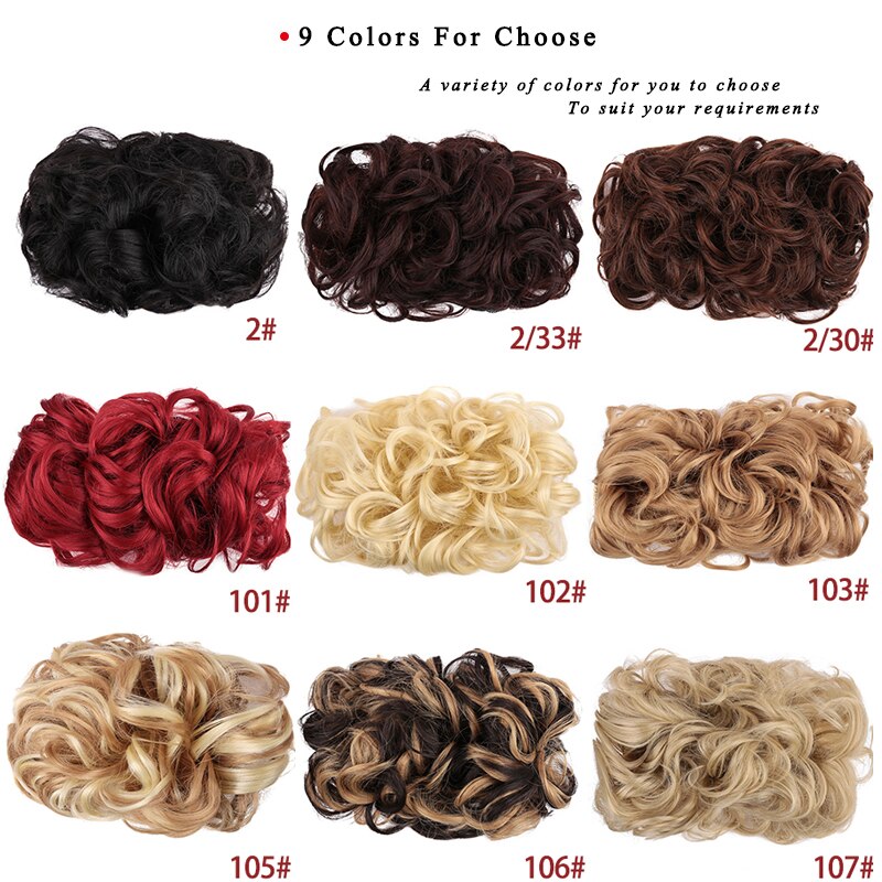 Dianqi elástico faixa de borracha grande coque chignon cabelo sintético dois clipes cabo pente chignon cabelo