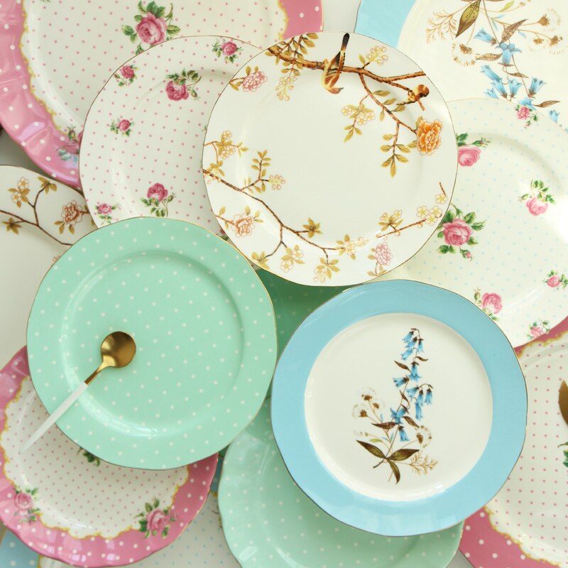 Ronde Polka Keramische Diner Borden Servies Keramische Gerechten Dessert Servies Taart Gerechten Platen Sets