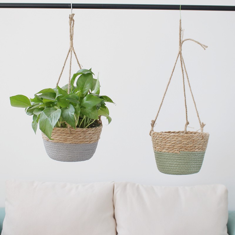 Tuin Hangende Plantenbak Macrame Plant Opbergmand Jute Touw Geweven Binnen Buiten Bloempot Houder Plantenhangers Home Decor