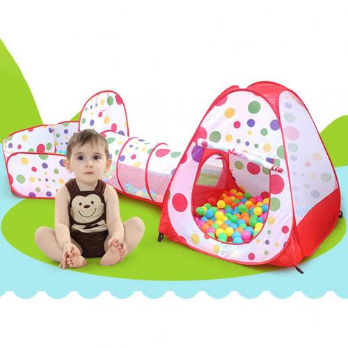 3 in 1 Indoor Outdoor Children Baby Kid Play House Tent Tunnel Ball Pool Toy: Default Title