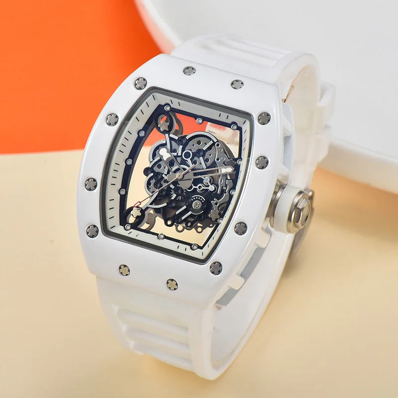 Luxe quartz herenpolshorloge 2025, modetrend, automatisch waterdicht herenhorloge, lichtgevende transparante horloges: Rose