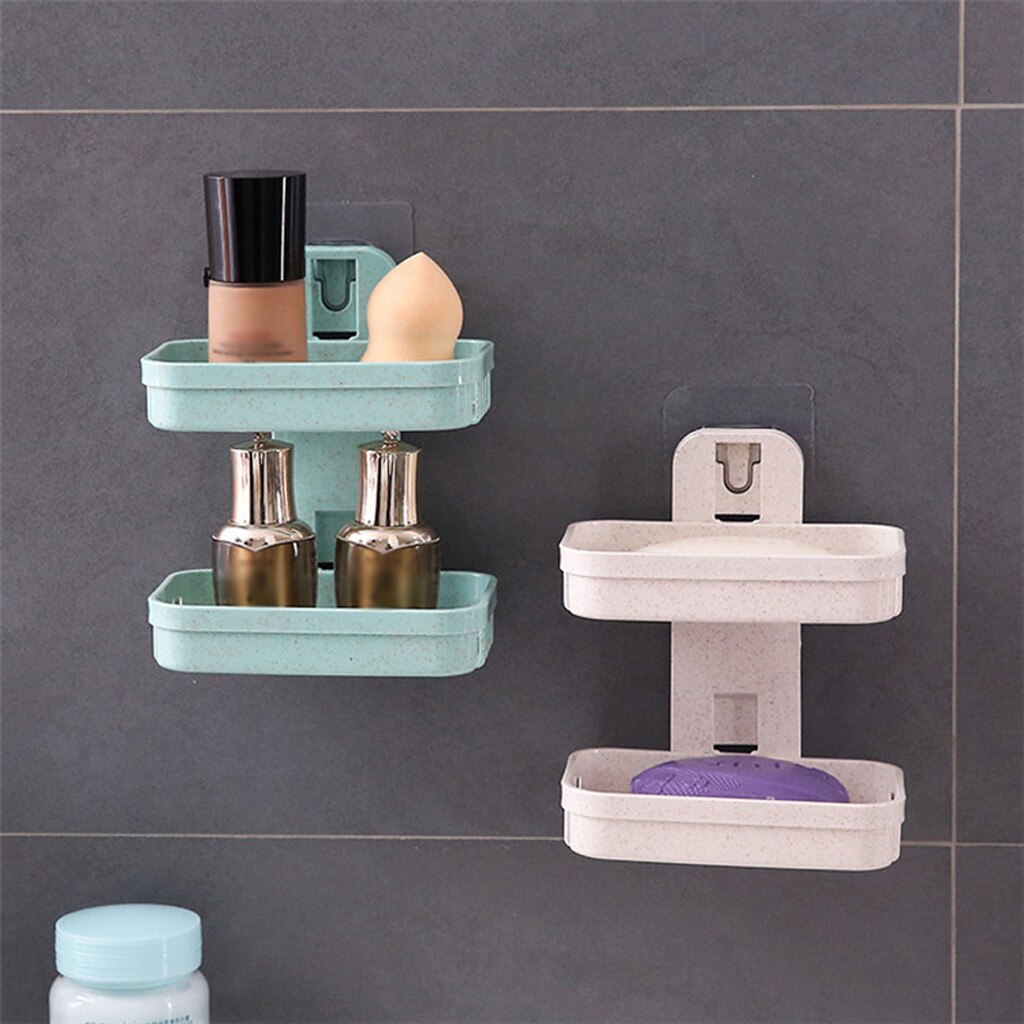 Caja de jabón de doble cubierta para baño, estante de ducha, plato de caja de jabón sin costuras, bandeja de placa de almacenamiento, Holder2.96