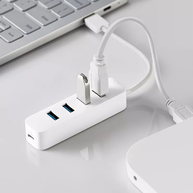 Xiaomi usb 3.0 hub-adapter 4 universele poorten 350mb/ s usb 3.0 gigabit adapter hub dockingstation voor tabletcomputer laptop
