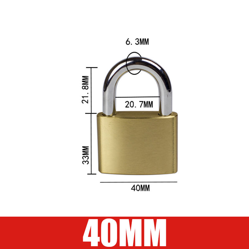 Stainless Steel Padlock Wolf Head Brass Lock Small Door Locks 25mm 32mm 40mm 50mm 63mm all bronze Lock Core Include 3 keys: 40mm