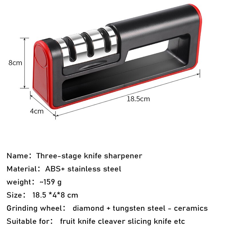 3 Fasen Messenslijper Messen Whetstone Tungsten Diamond Keramische Professionele Keuken Puntenslijper Quick Tool