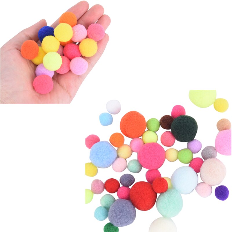 100 Pcs/lot 10/20mm Mini moelleux doux pompons pompons balle à la main enfants jouets bricolage couture artisanat fournitures